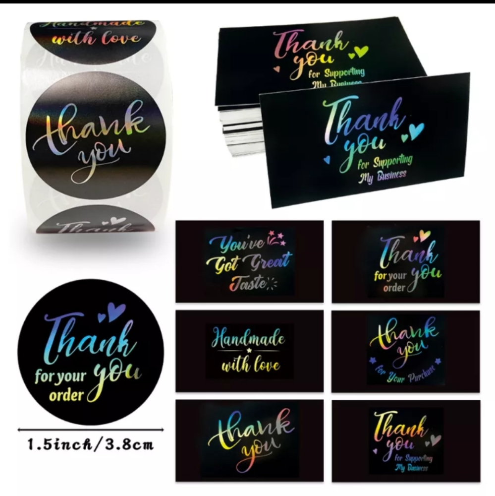 Thank-you Stickers + Business Card bundle